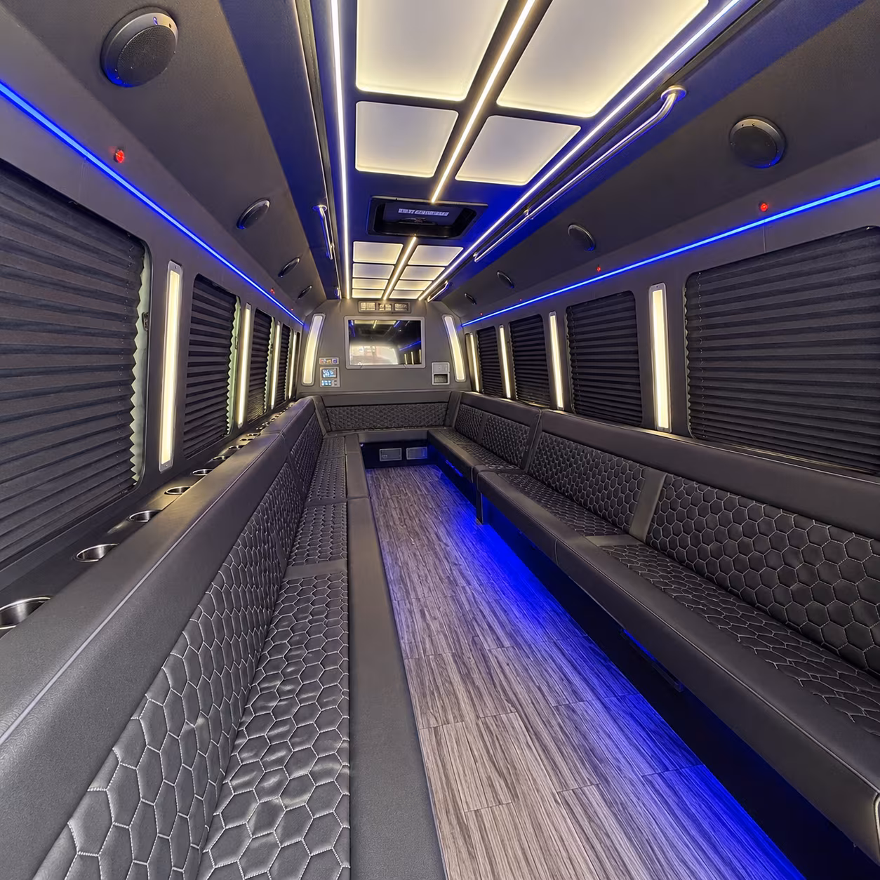linden 30 passenger party bus interior