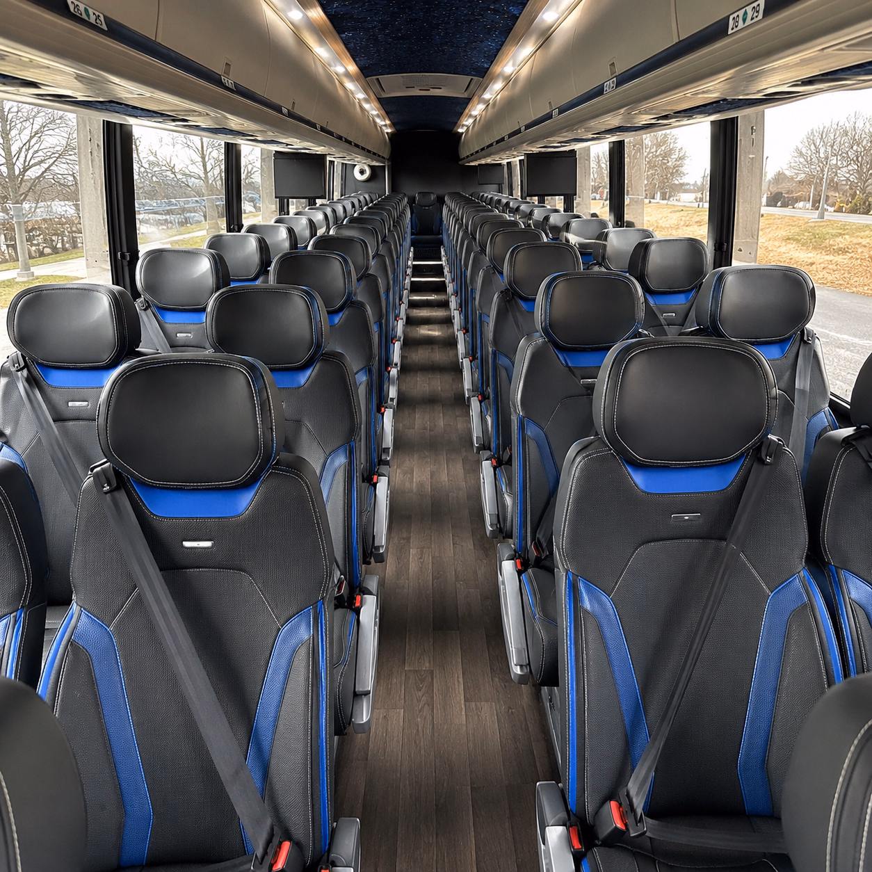 linden charter bus interior