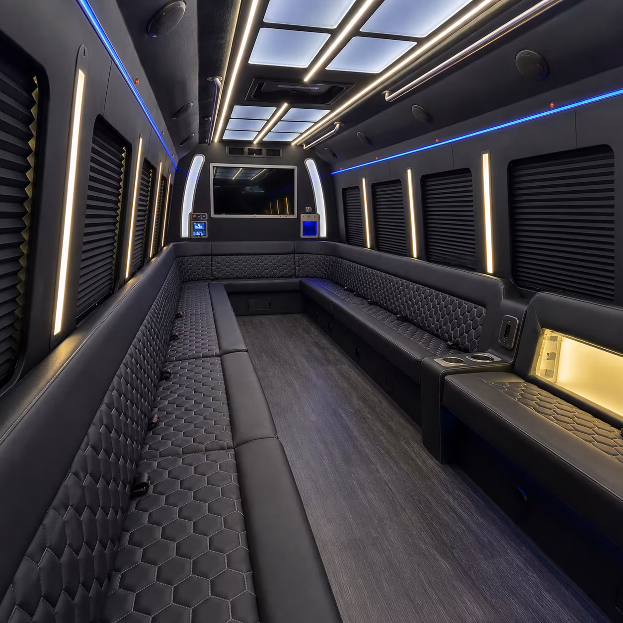 linden party bus rentals inside