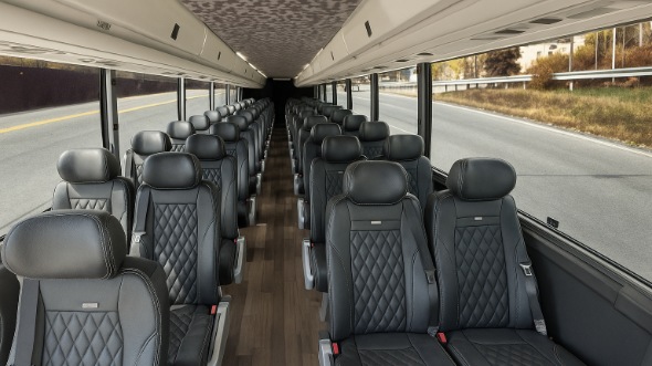 Interior of Charter Bus Company Linden's 18 Passenger Minibus in Linden