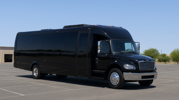 Exterior of Charter Bus Company East Orange's 35 Passenger Minibus in East Orange