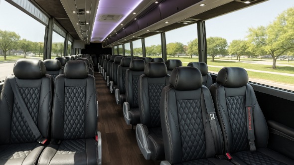 Interior of Charter Bus Company Linden's 35 Passenger Minibus in Linden