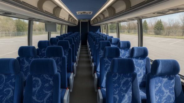 Interior of Charter Bus Company Linden's 54 Passenger Charter Bus in Linden