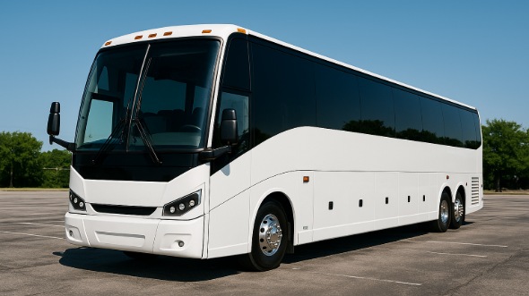Exterior of Charter Bus Company Plainfield's 54 Passenger Charter Bus in Plainfield
