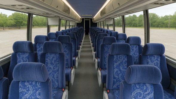 Interior of Charter Bus Company Linden's 56 Passenger Charter Bus in Linden