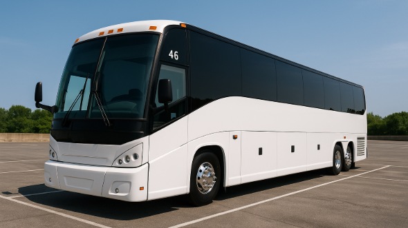 Exterior of Charter Bus Company Linden's 56 Passenger Charter Bus in Linden