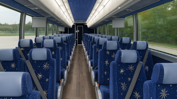 linden 50 passenger charter bus inside