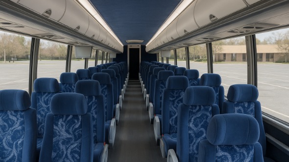 linden 55 passenger charter bus inside