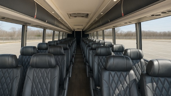 linden 56 passenger charter bus inside