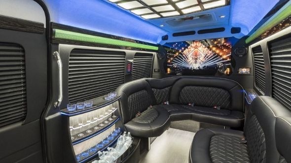 linden sprinter limo rental inside