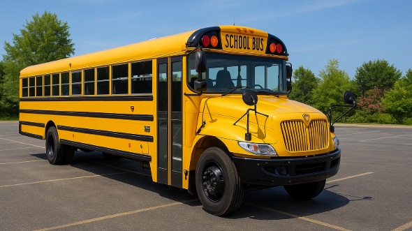 Exterior of Charter Bus Company East Orange's School Bus in East Orange