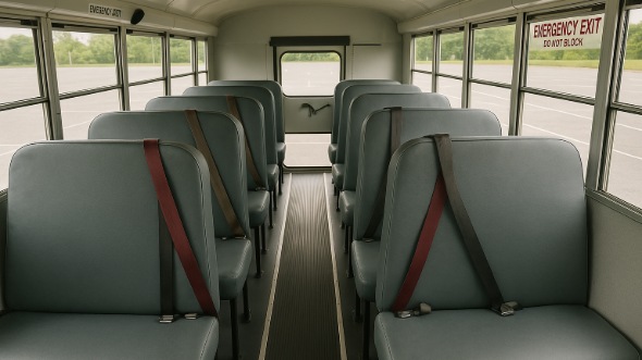 Interior of Charter Bus Company Linden's School Bus in Linden