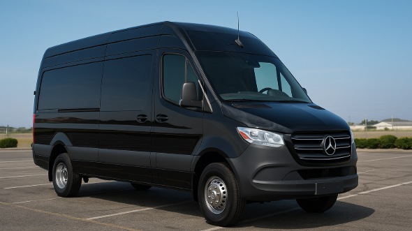 Exterior of Charter Bus Company Plainfield's Sprinter Van Rental With Driver in Plainfield